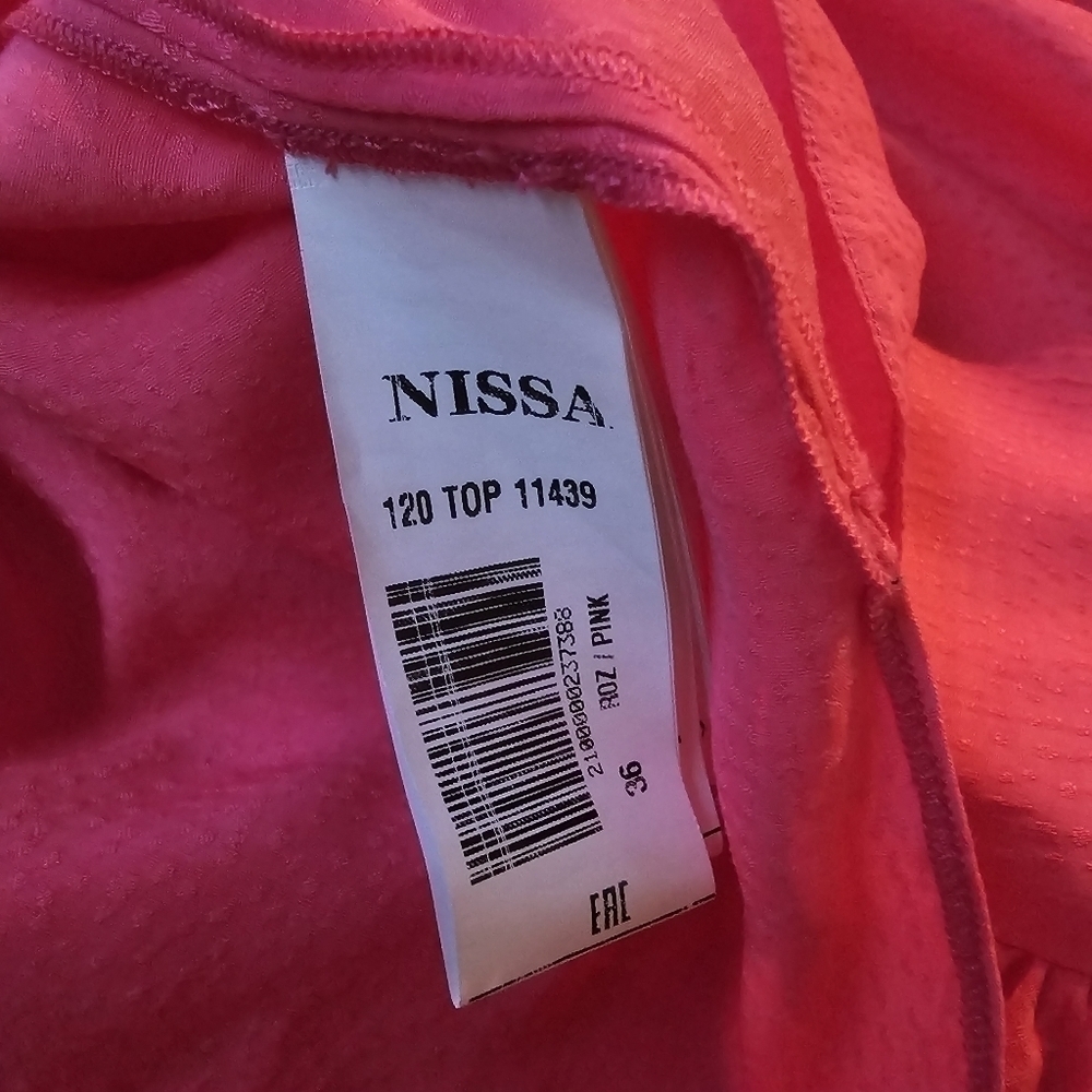 Nissa Pink Over-sized Tunic Blouse with Flutter, Viscose Fabric, Size Medium - Picture 8 of 12